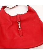 Sac en cuir Jackie rouge - 43 x 34 x 10 cm