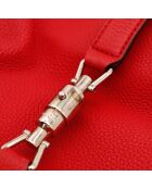 Sac en cuir Jackie rouge - 43 x 34 x 10 cm