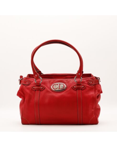 Sac en cuir Saint Germain rouge profond - 37 x 27 x 10 cm