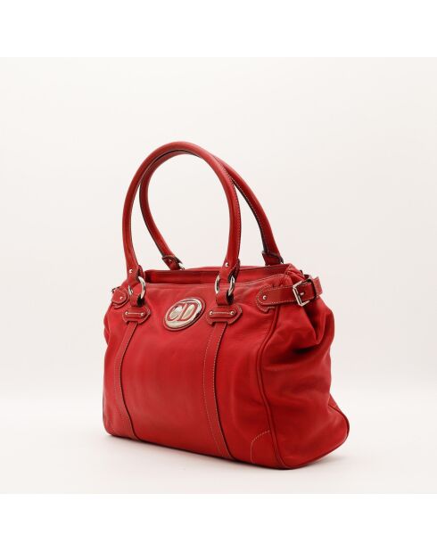 Sac en cuir Saint Germain rouge profond - 37 x 27 x 10 cm