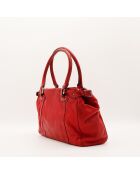 Sac en cuir Saint Germain rouge profond - 37 x 27 x 10 cm
