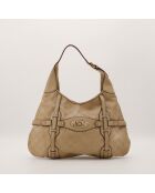 Sac en cuir Hobo Horsebit 85th Guccissima beige - 41 x 26 x 2 cm