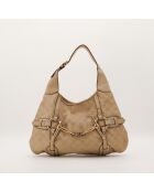 Sac en cuir Hobo Horsebit 85th Guccissima beige - 41 x 26 x 2 cm