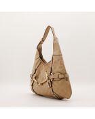 Sac en cuir Hobo Horsebit 85th Guccissima beige - 41 x 26 x 2 cm