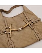 Sac en cuir Hobo Horsebit 85th Guccissima beige - 41 x 26 x 2 cm