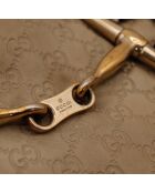 Sac en cuir Hobo Horsebit 85th Guccissima beige - 41 x 26 x 2 cm