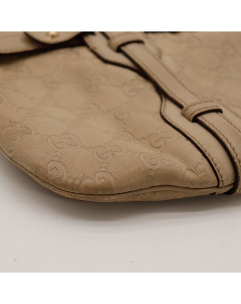 Sac en cuir Hobo Horsebit 85th Guccissima beige - 41 x 26 x 2 cm