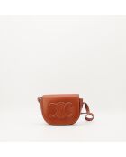 Sac en cuir Folco camel - 18.5 x 15 x 7 cm