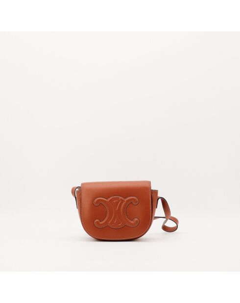 Sac en cuir Folco camel - 18.5 x 15 x 7 cm