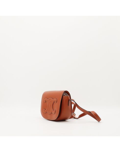 Sac en cuir Folco camel - 18.5 x 15 x 7 cm