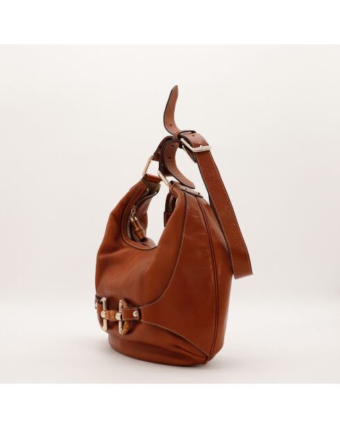 Sac en cuir Hobo Amalfi camel - 36 x 25 x 11 cm