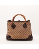 Tote bag Bambou marron - 29 x 23 x 7 cm