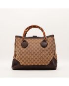 Tote bag Bambou marron - 29 x 23 x 7 cm