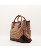 Tote bag Bambou marron - 29 x 23 x 7 cm