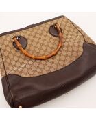 Tote bag Bambou marron - 29 x 23 x 7 cm