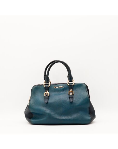 Sac en cuir Bowler bicolore - 26 x 19 x 15 cm