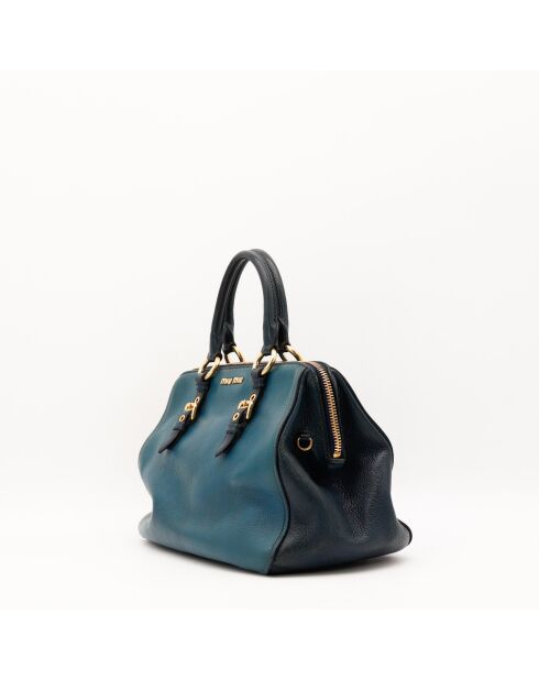 Sac en cuir Bowler bicolore - 26 x 19 x 15 cm