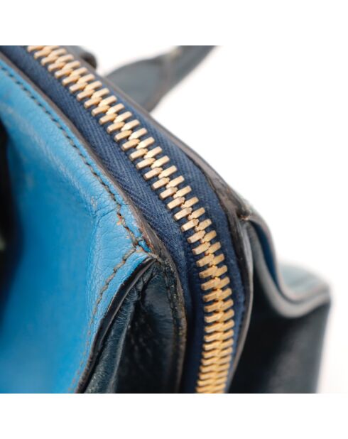 Sac en cuir Bowler bicolore - 26 x 19 x 15 cm