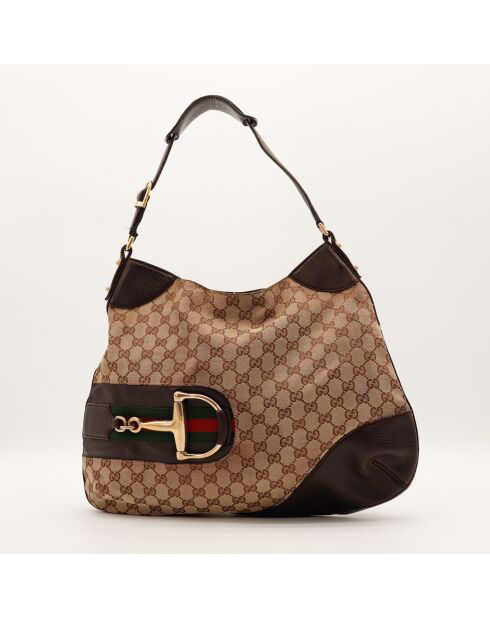 Sac Jackie Horsebit marron - 35 x 28 cm