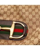 Sac Jackie Horsebit marron - 35 x 28 cm