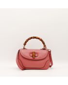 Sac en cuir Bambou 1947 rose - 27 x 17 x 12 cm