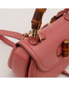 Sac en cuir Bambou 1947 rose - 27 x 17 x 12 cm