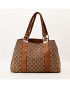 Tote bag Bambou marron - 38 x 30 x 14 cm