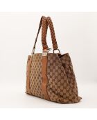 Tote bag Bambou marron - 38 x 30 x 14 cm