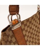 Tote bag Bambou marron - 38 x 30 x 14 cm