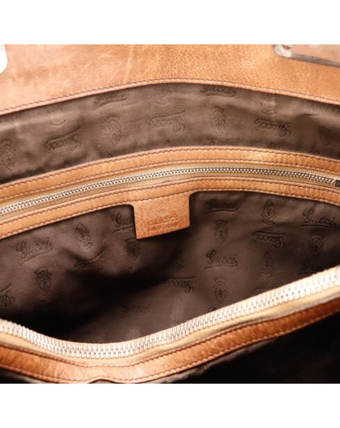 Tote bag Bambou marron - 38 x 30 x 14 cm