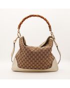 Sac Hobo Bambou beige - 39 x 31 x 8.5 cm