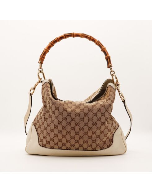 Sac Hobo Bambou beige - 39 x 31 x 8.5 cm