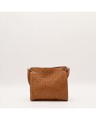 Tote bag en cuir camel - 21 x 19 x 6 cm