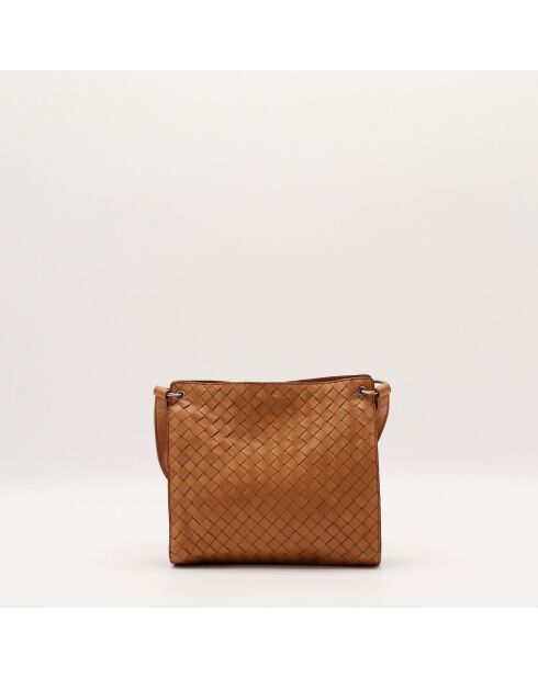 Tote bag en cuir camel - 21 x 19 x 6 cm