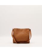 Tote bag en cuir camel - 21 x 19 x 6 cm