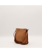 Tote bag en cuir camel - 21 x 19 x 6 cm