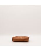 Tote bag en cuir camel - 21 x 19 x 6 cm