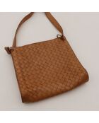 Tote bag en cuir camel - 21 x 19 x 6 cm