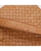 Tote bag en cuir camel - 21 x 19 x 6 cm
