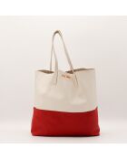 Tote bag en cuir Shopping bicolore - 45 x 35 x 2 cm