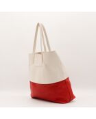 Tote bag en cuir Shopping bicolore - 45 x 35 x 2 cm