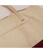Tote bag en cuir Shopping bicolore - 45 x 35 x 2 cm