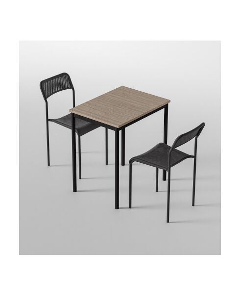 Ensemble table et chaises (3 pièces) Ensemble table et chaises 69 noir, chêne