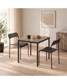 Ensemble table et chaises (3 pièces) Ensemble table et chaises 69 noir, chêne