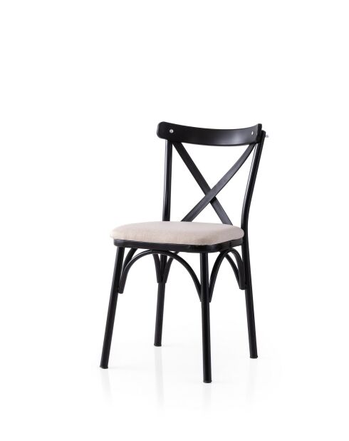 Ekol 285 v2 zwarte en crèmekleurige stoelset (2 stuks)
