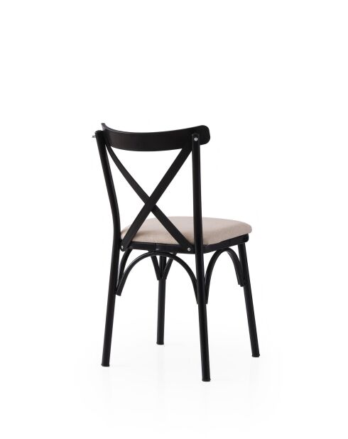 Ekol 285 v2 zwarte en crèmekleurige stoelset (2 stuks)