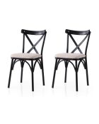 Ekol 285 v2 zwarte en crèmekleurige stoelset (2 stuks)