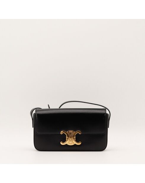 Sac en cuir Triomphe Claude noir - 21 x 11 x 5 cm