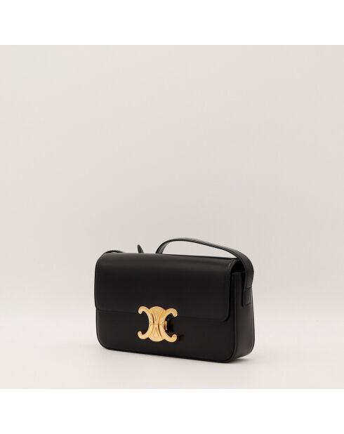 Sac en cuir Triomphe Claude noir - 21 x 11 x 5 cm