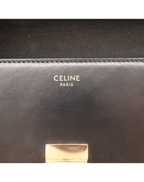 Sac en cuir Triomphe Claude noir - 21 x 11 x 5 cm